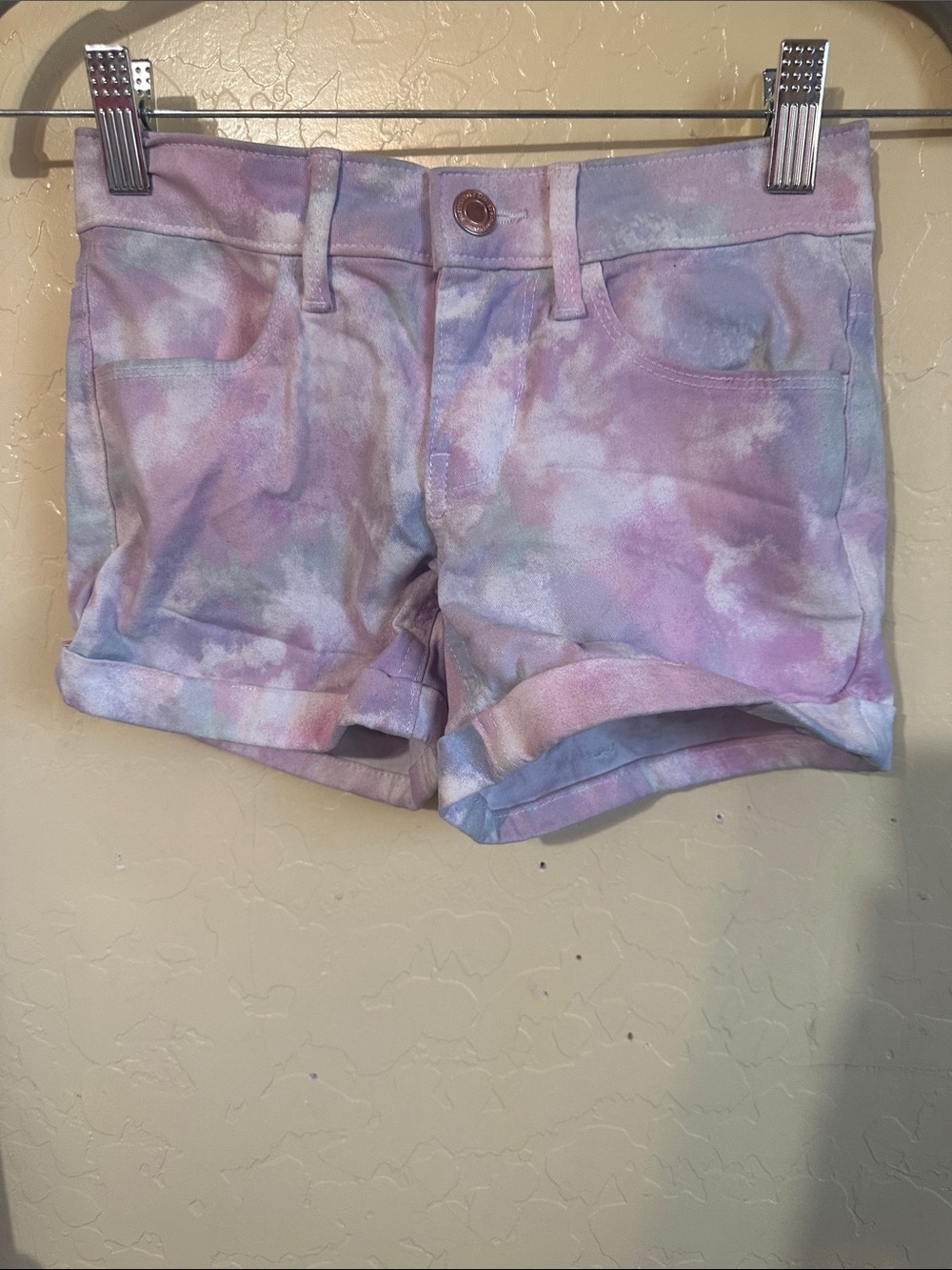 SO Pastel Tie-Dye Pink & Blue Jean Shorts